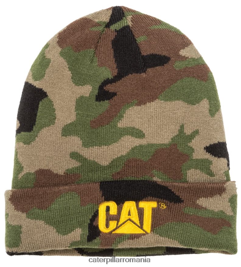 bărbați beanie cu manșetă marca înregistrată Caterpillar camo de pădure B848DD251 | pălărie