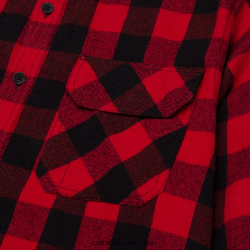 bărbați cămașă grea cu carouri bivol Caterpillar roșu B848DD228 | topuri și îmbrăcăminte exterioară