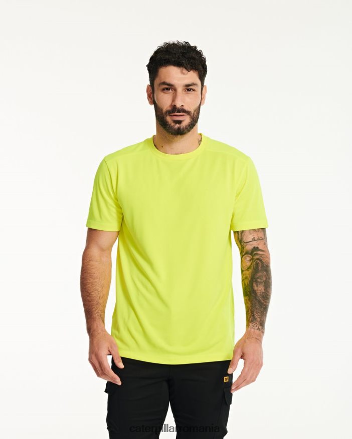 bărbați tricou coolmax cu mânecă scurtă Caterpillar galben hi-vis B848DD219 | topuri și îmbrăcăminte exterioară