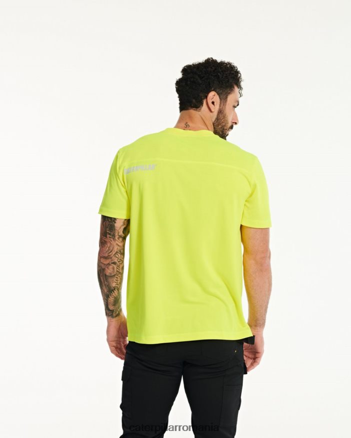 bărbați tricou coolmax cu mânecă scurtă Caterpillar galben hi-vis B848DD219 | topuri și îmbrăcăminte exterioară