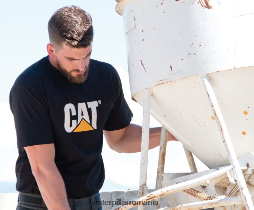 bărbați tricou cu logo-ul mărcii comerciale Caterpillar negru B848DD242 | topuri și îmbrăcăminte exterioară