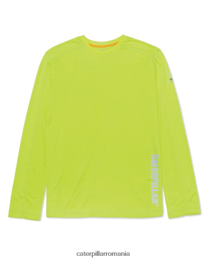 bărbați tricou cu mânecă lungă coolmax Caterpillar galben hi-vis B848DD233 | topuri și îmbrăcăminte exterioară