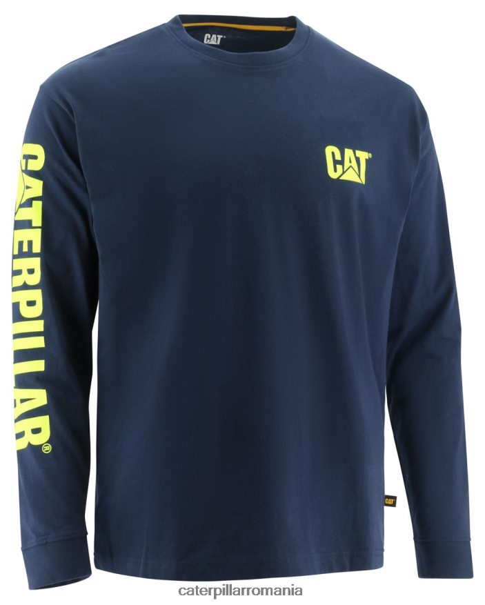 bărbați tricou cu mânecă lungă cu mărci comerciale Caterpillar albastru B848DD224 | topuri și îmbrăcăminte exterioară