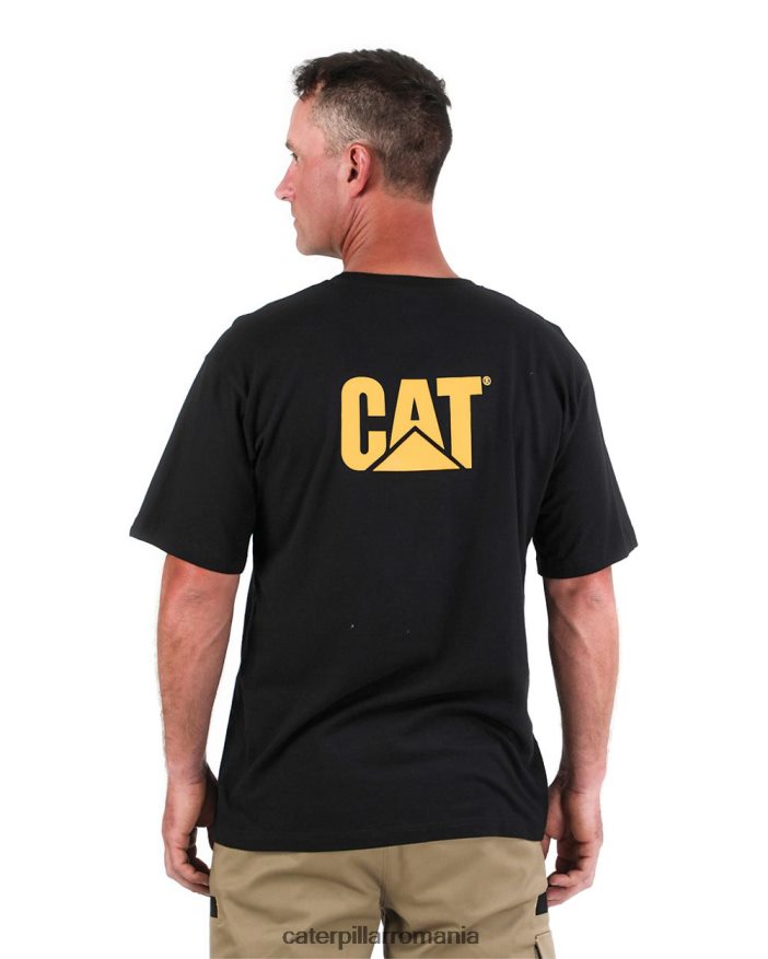 bărbați tricou de buzunar marca înregistrată Caterpillar negru B848DD234 | topuri și îmbrăcăminte exterioară