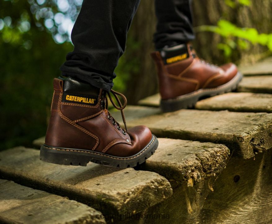 bărbați cizma de lucru în schimbul doi Caterpillar bronzat B848DD14 | cizme de muncă