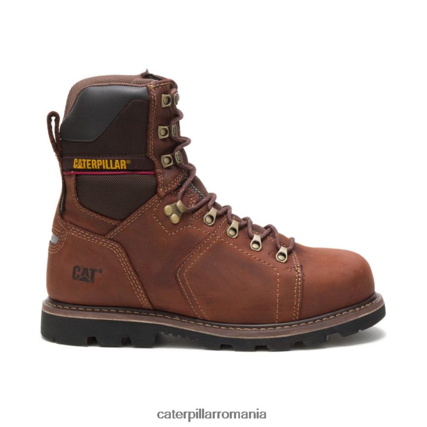 bărbați cizme de lucru Alaska 2.0 8" impermeabile cu vârf din oțel din oțel Caterpillar nuc B848DD32 | cizme de muncă