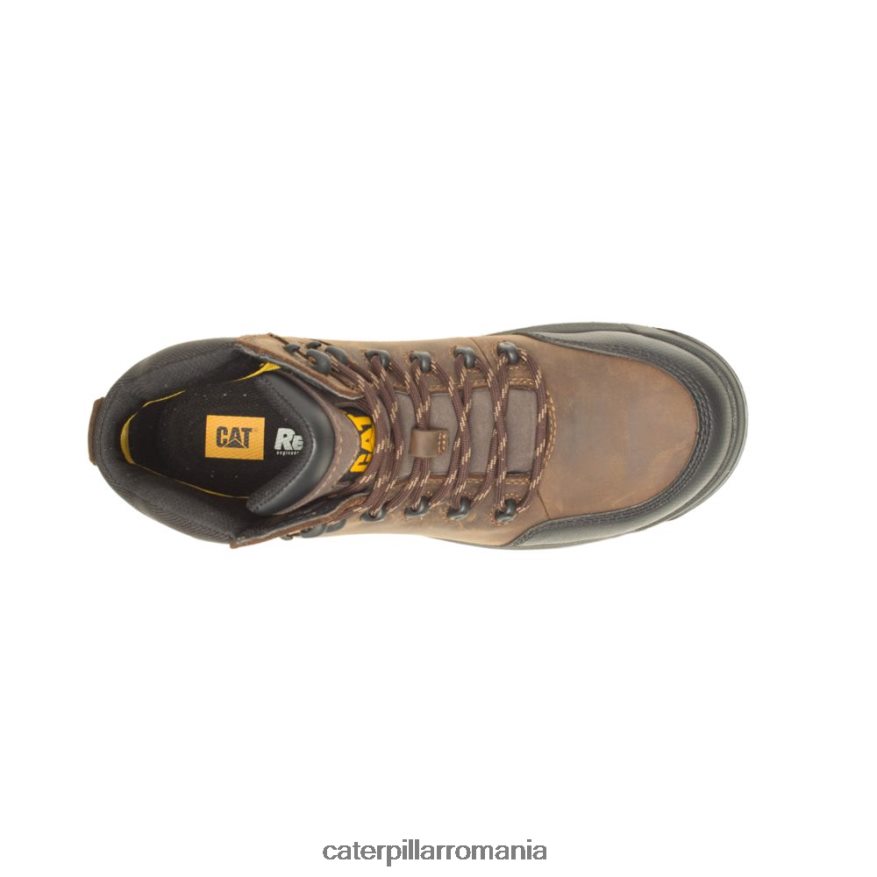 bărbați cizme de lucru cu vârf compozit rezistent la apă cu resorbție Caterpillar sigiliu maro B848DD49 | cizme de muncă