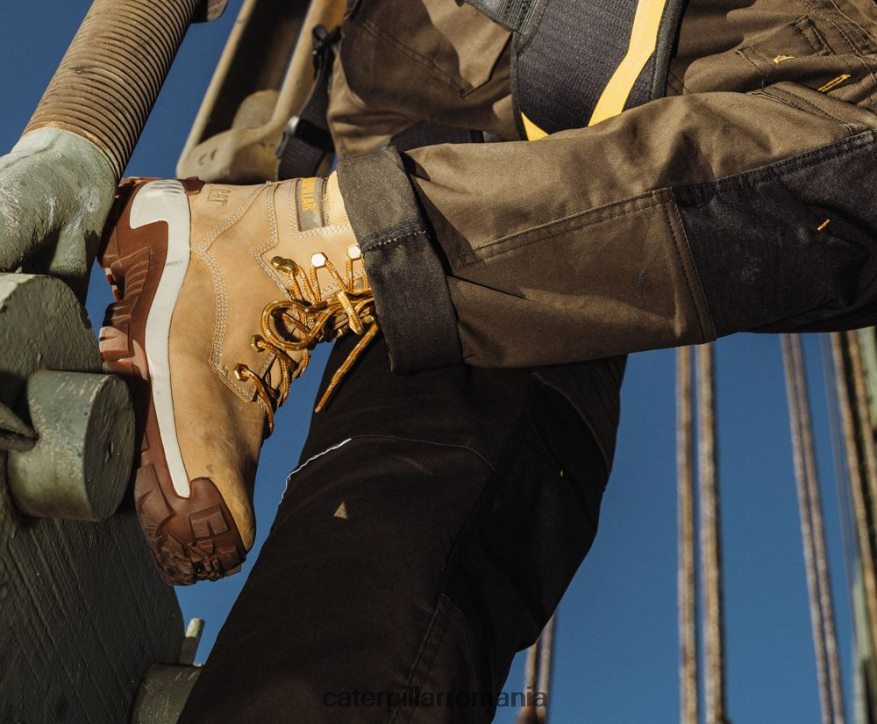 bărbați cizme de lucru invader hi steel toe Caterpillar maro inchis B848DD7 | cizme de muncă