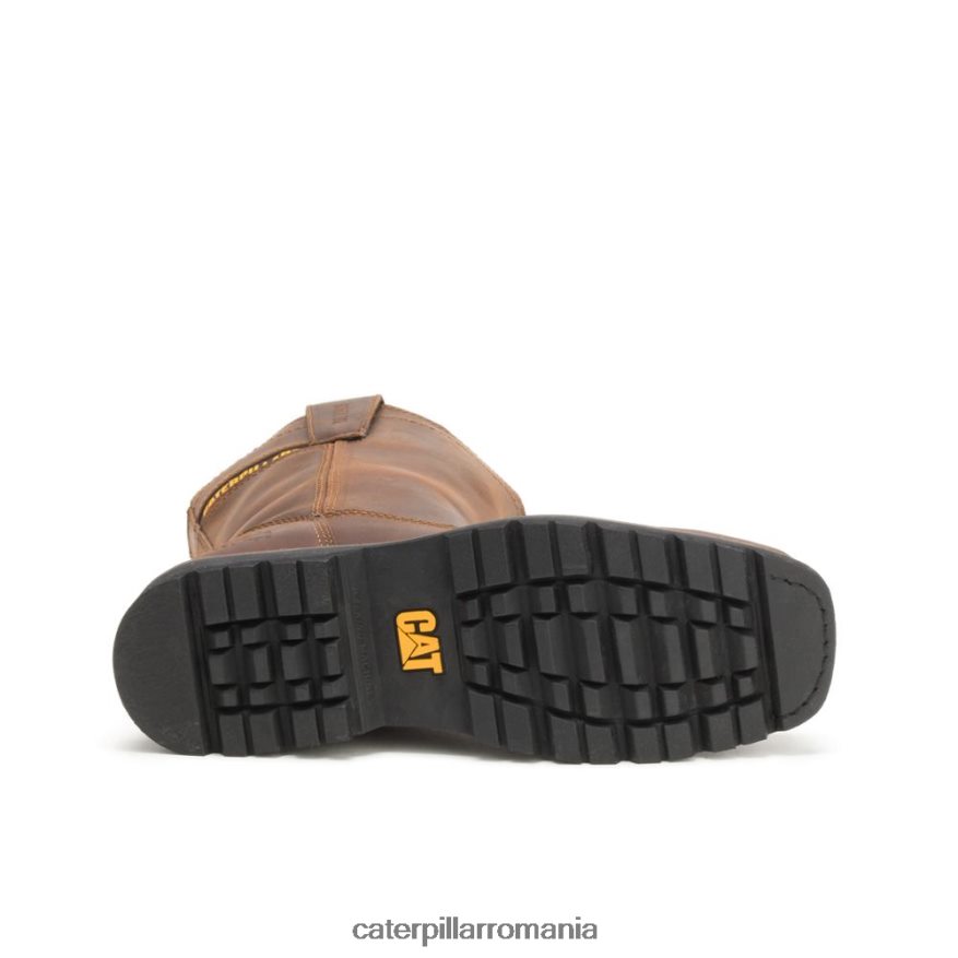 bărbați cizme de lucru wellston pull on toe de oțel Caterpillar maro inchis B848DD29 | cizme de muncă