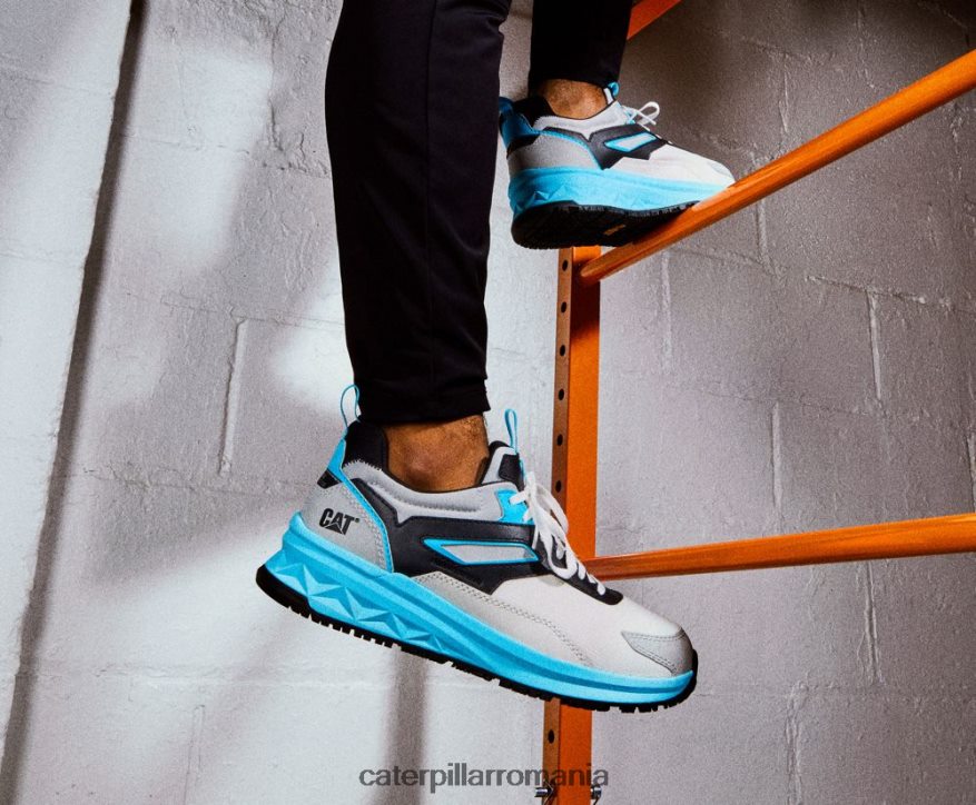 bărbați pantof de lucru cu vârf compozit de carbon runner Caterpillar alb/albastru strălucitor B848DD83 | pantofi de lucru