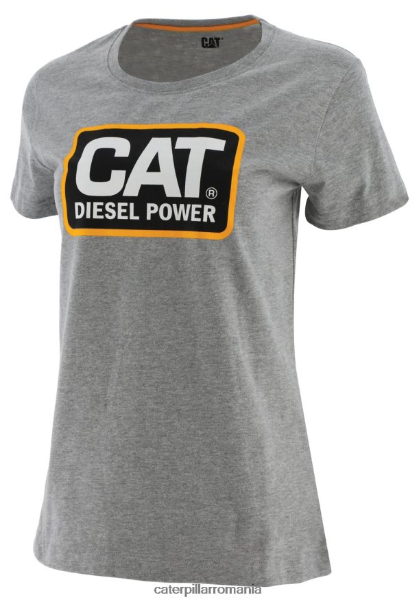 femei motor diesel power tee Caterpillar gri B848DD313 | topuri și îmbrăcăminte exterioară