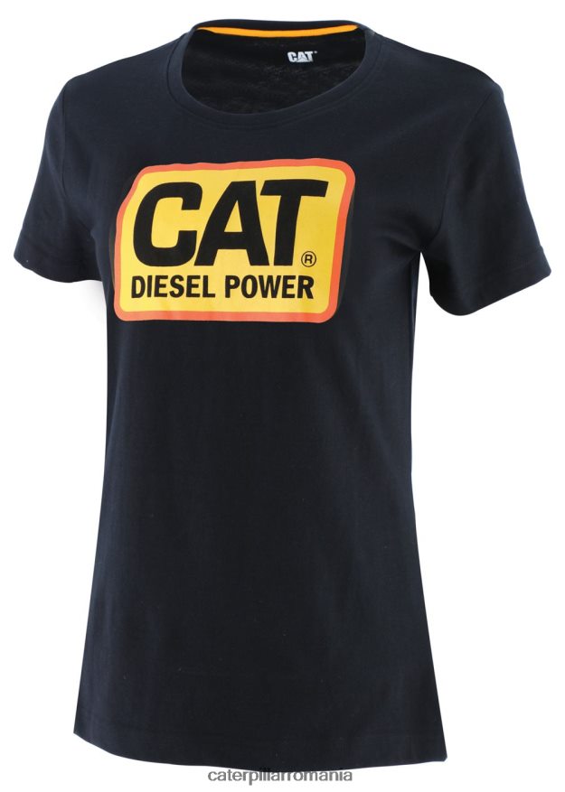 femei motor diesel power tee Caterpillar negru B848DD314 | topuri și îmbrăcăminte exterioară