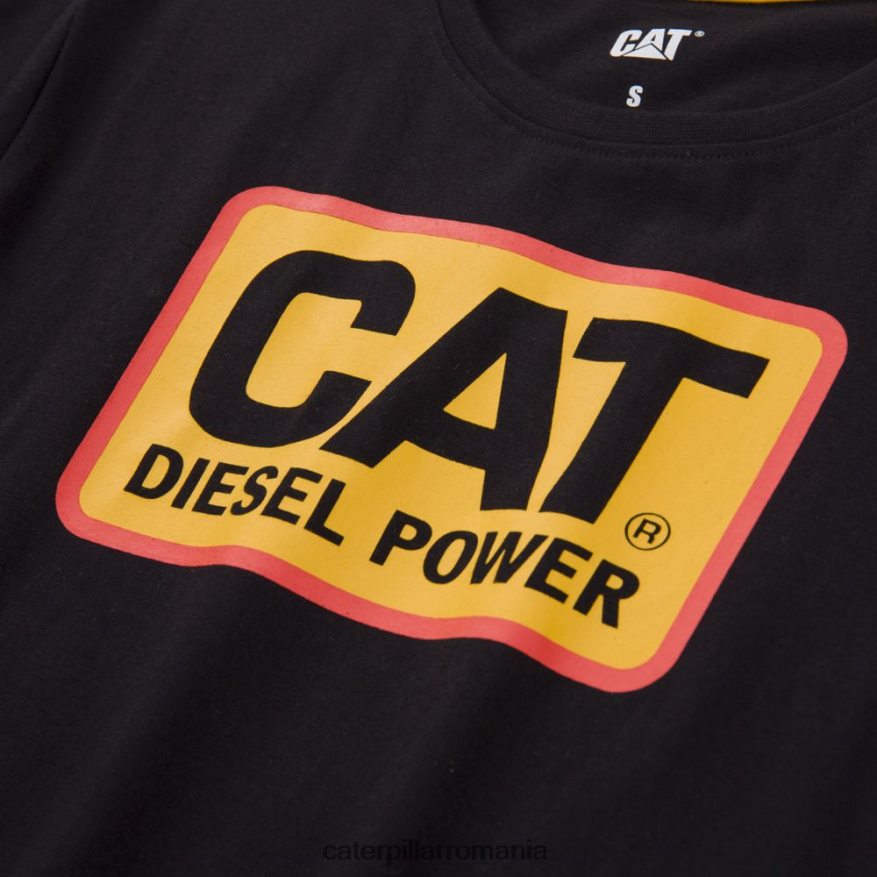 femei motor diesel power tee Caterpillar negru B848DD314 | topuri și îmbrăcăminte exterioară