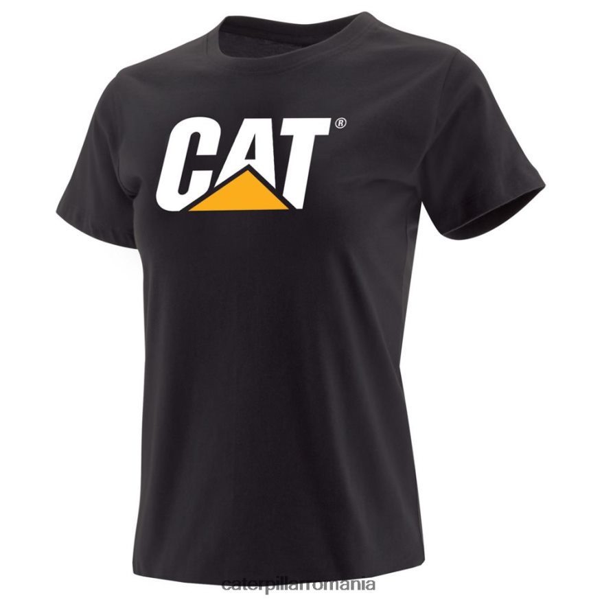 femei tricou cu logo-ul mărcii comerciale Caterpillar negru B848DD322 | topuri și îmbrăcăminte exterioară