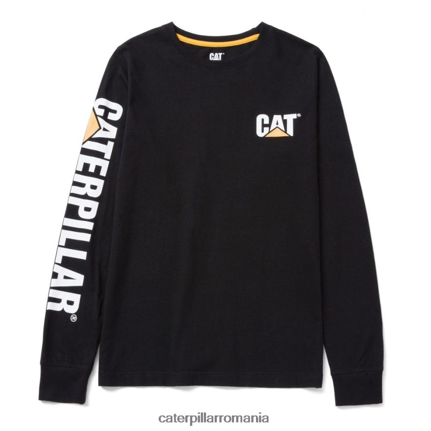femei tricou cu mânecă lungă cu mărci comerciale Caterpillar negru B848DD319 | topuri și îmbrăcăminte exterioară