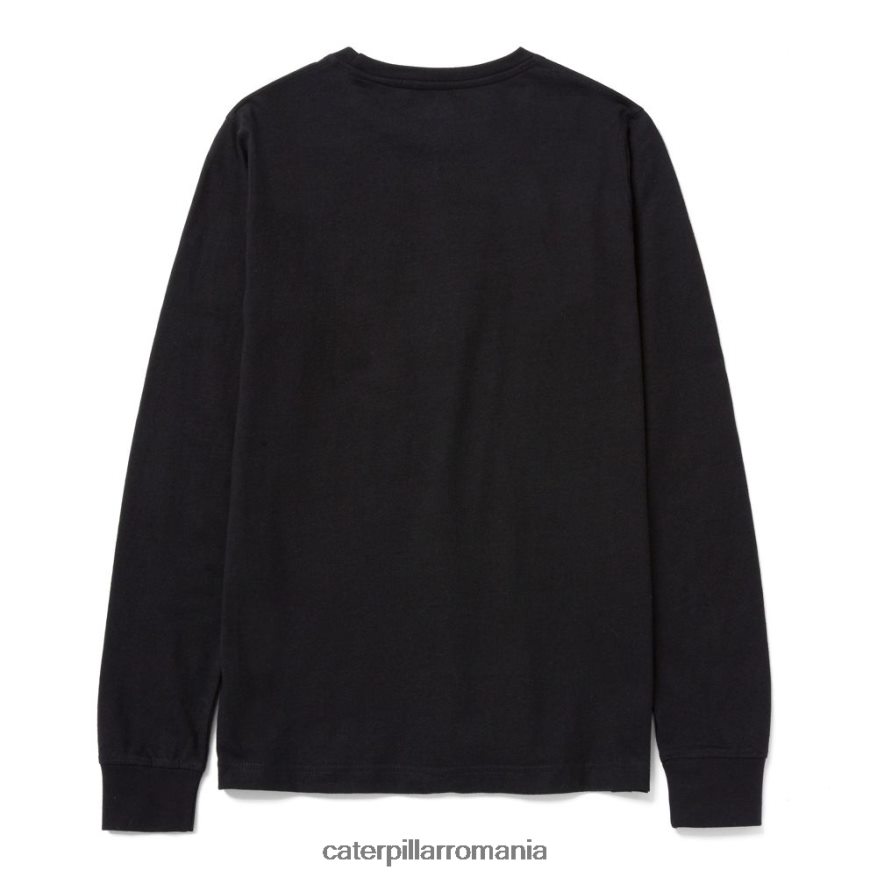 femei tricou cu mânecă lungă cu mărci comerciale Caterpillar negru B848DD319 | topuri și îmbrăcăminte exterioară