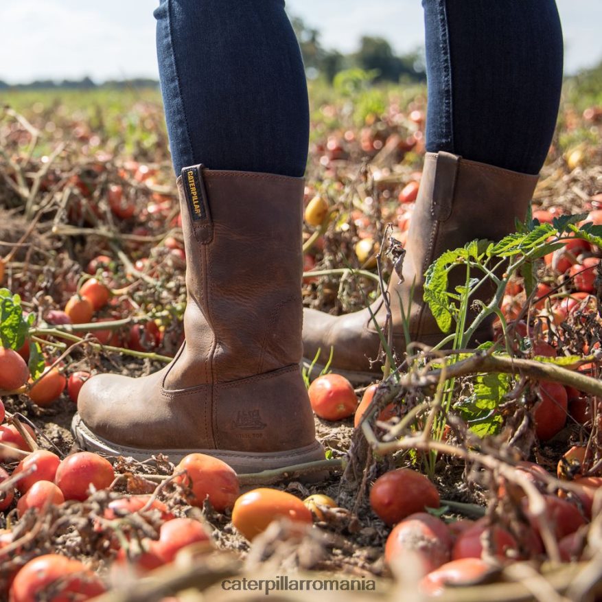 femei cizme de lucru revolver cu vârf de oțel Caterpillar bej închis B848DD272 | cizme de muncă
